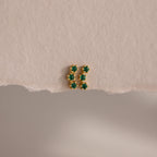 Birthstone Cluster Flatback Studs Silver 18K Gold Plated