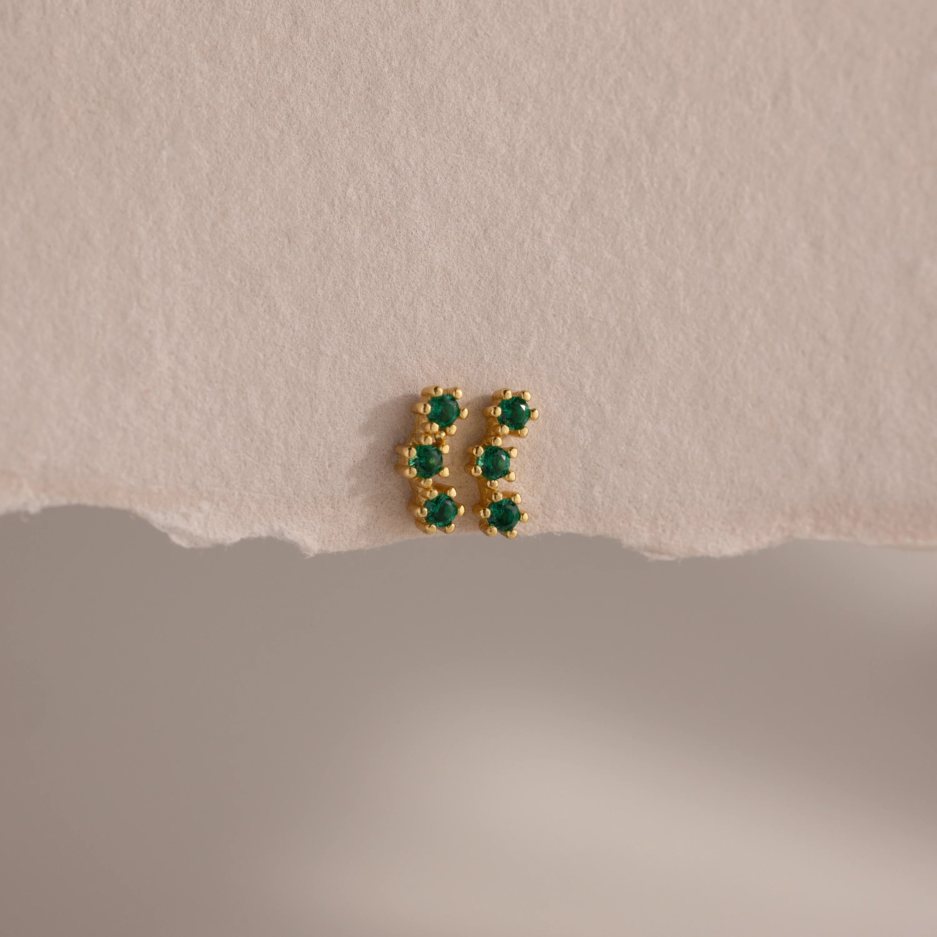 Birthstone Cluster Flatback Studs Silver 18K Gold Plated
