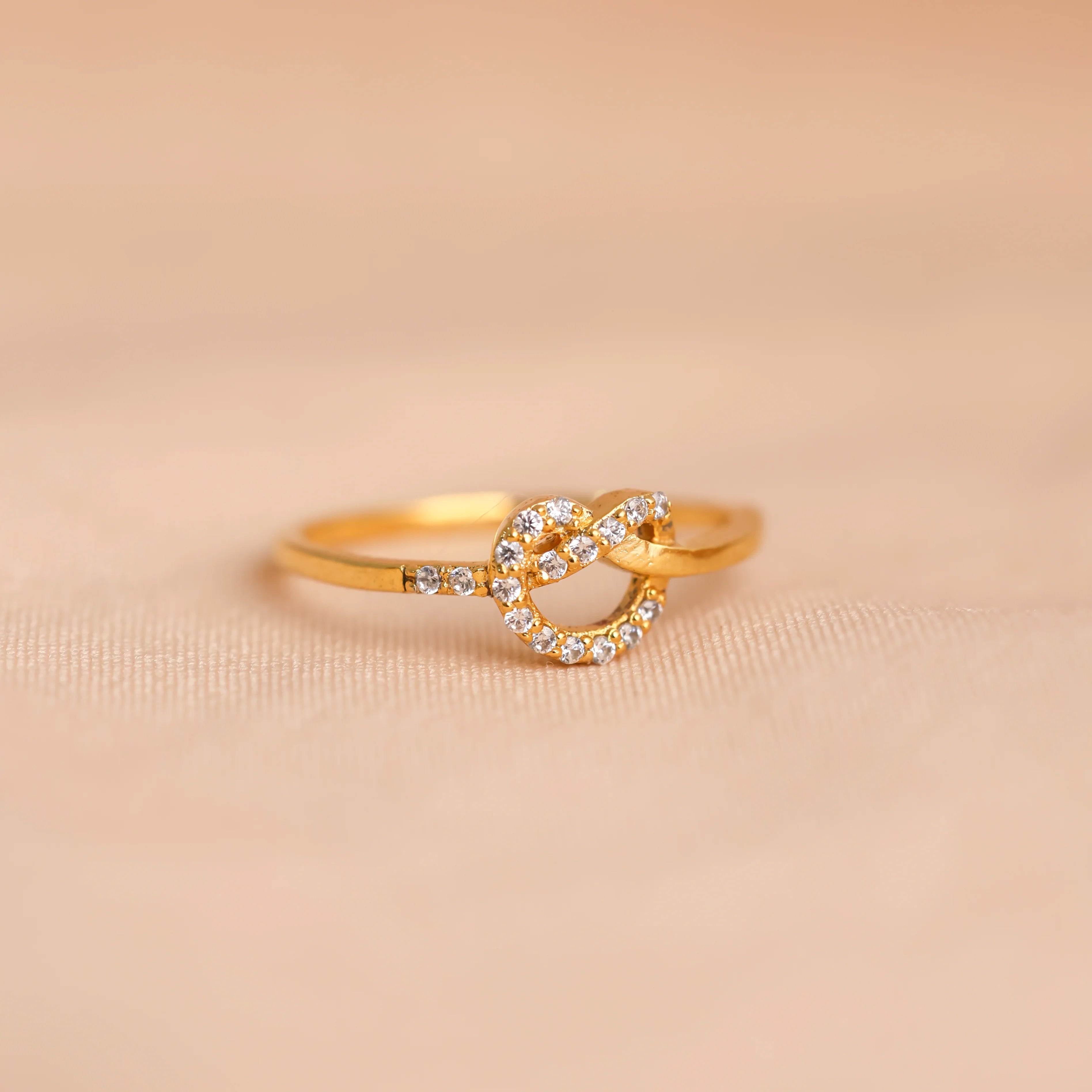 Eternal Love: Diamond Heart Knot Ring