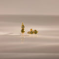 Ombre Peridot Flatback Studs Silver 18K Gold Plated