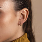 Diamond Teardrop Hoops Silver 18K Gold Plated
