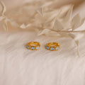 Blue Opal Beaded Huggies Silver 18K Gold Plated
