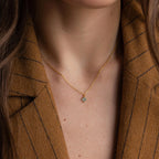 Birthstone Clover Necklace Silver 18K Gold Plated