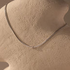 Love Knot Chain Necklace Silver 18K Gold Plated
