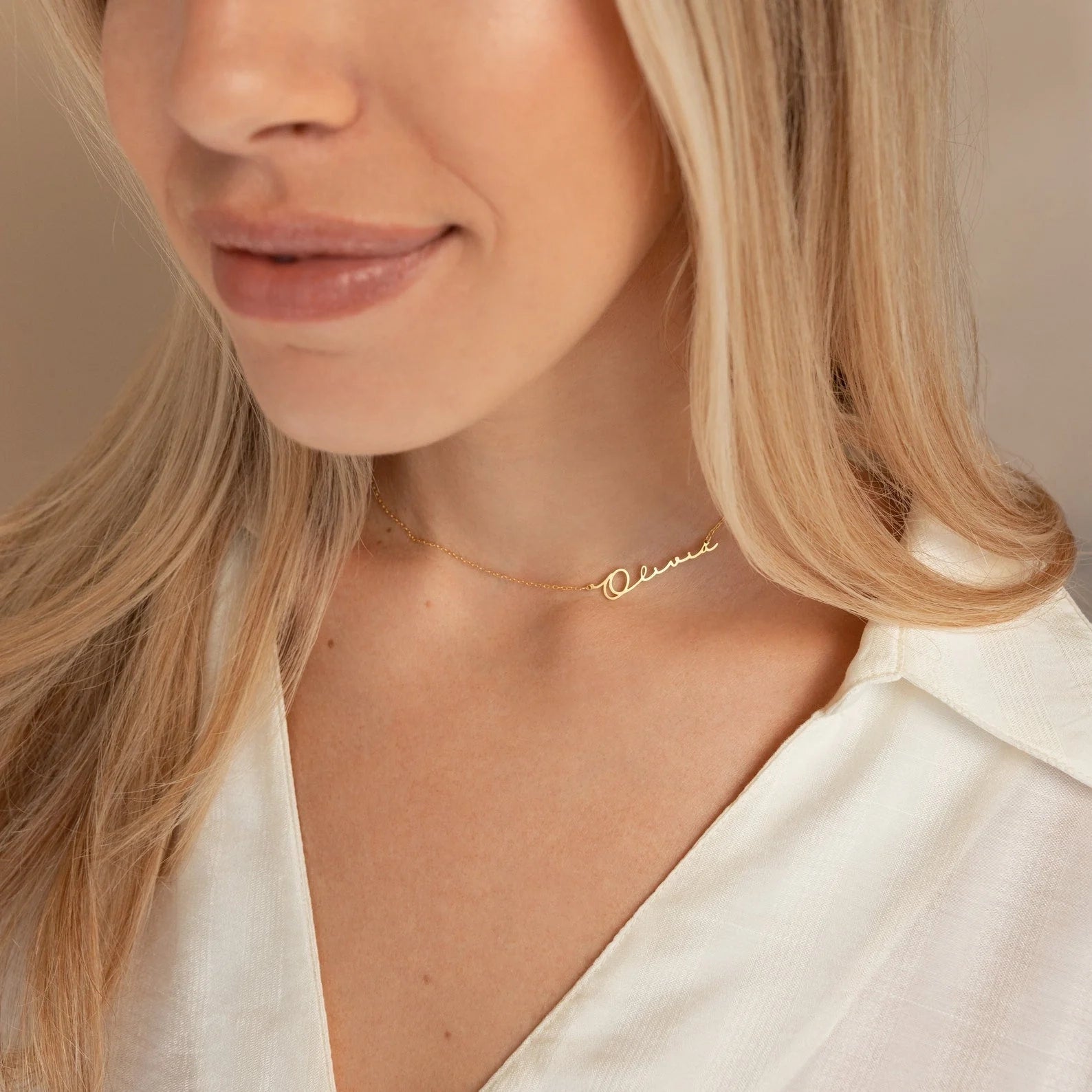 Off-Center Name Necklace