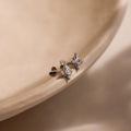 Starburst Flat Back Studs Silver 18K Gold Plated