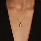 Onyx Necklace Set Silver 18K Gold Plated