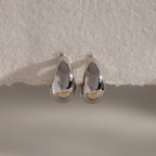 Bold Teardrop Earrings Silver 18K Gold Plated