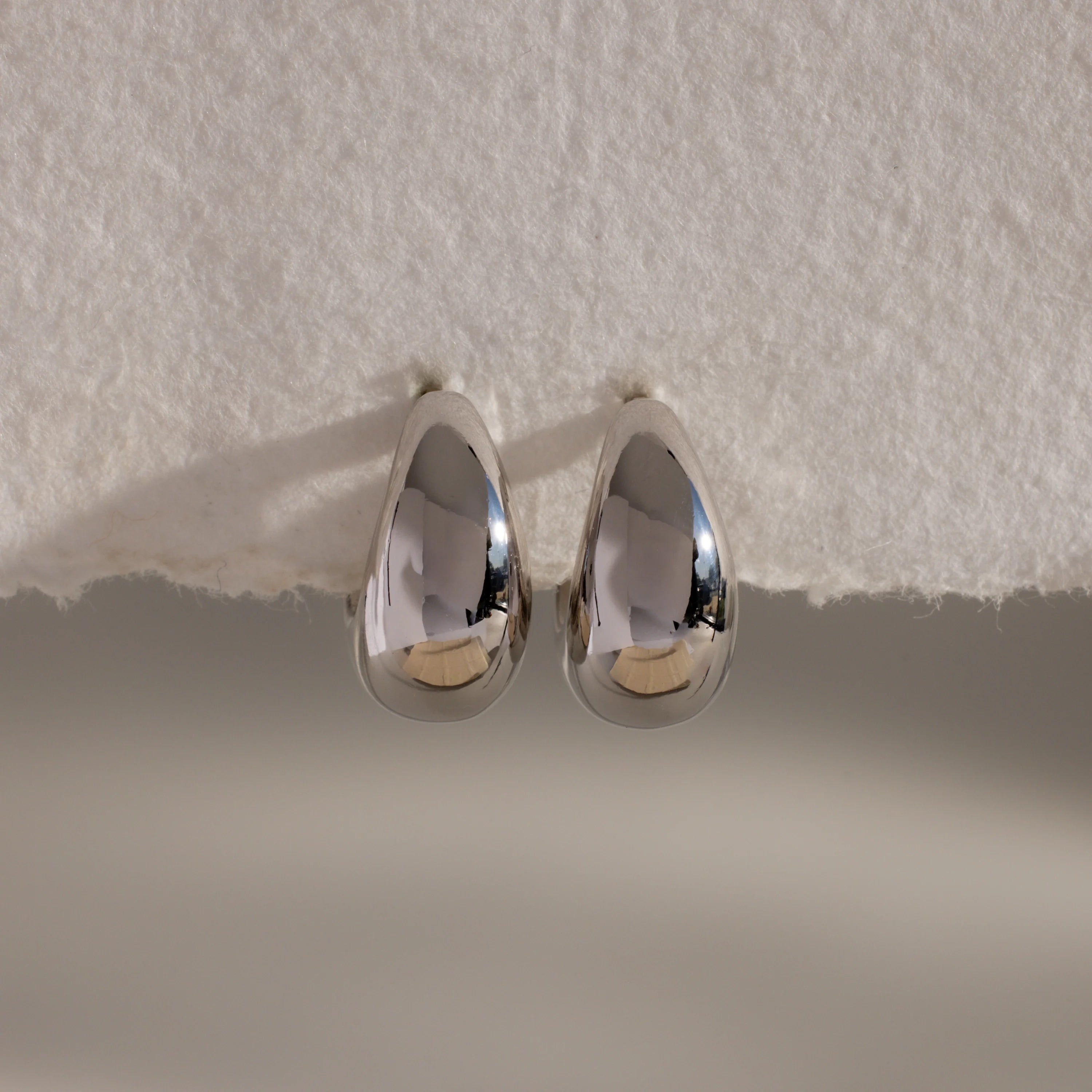 Bold Teardrop Earrings Silver 18K Gold Plated