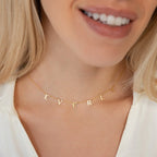 Apollo Letter Name Necklace Silver 18K Gold Plated