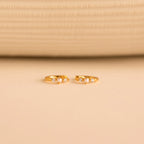 Pearl Diamond Huggies Silver 18K Gold Plated