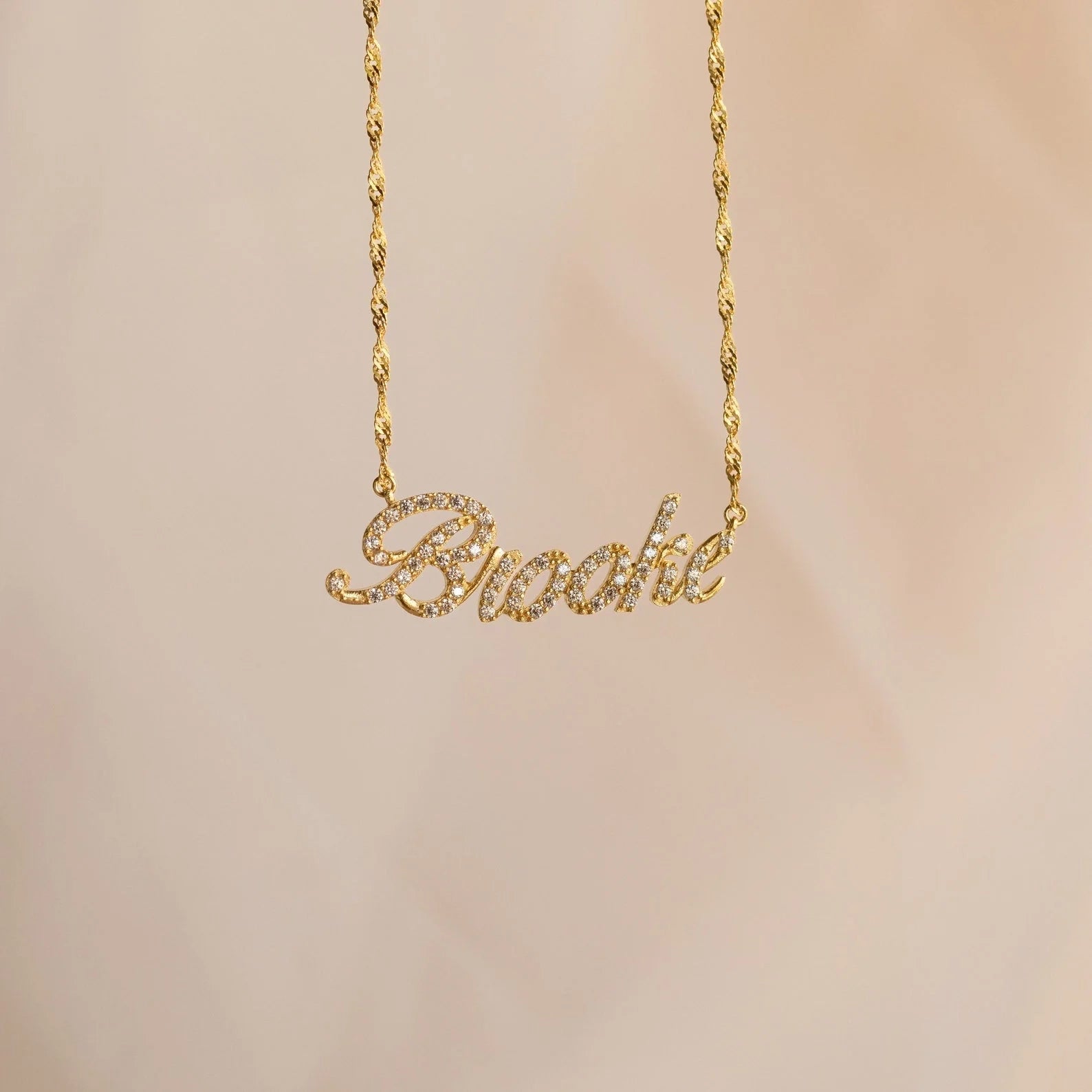 Elegant Pave Name Necklace