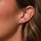 Marquise Diamond Flatback Climbers Silver 18K Gold Plated
