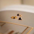 Black Art Deco Earrings Set