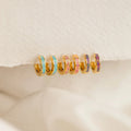 Opal Inlay Huggies Silver 18K Gold Plated