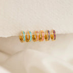 Opal Inlay Huggies Silver 18K Gold Plated