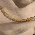Diamond Heart Tennis Bracelet Silver 18K Gold Plated