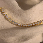 Diamond Heart Tennis Bracelet Silver 18K Gold Plated