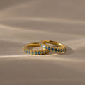 Blue Zircon Clicker Huggies Silver 18K Gold Plated
