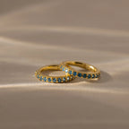 Blue Zircon Clicker Huggies Silver 18K Gold Plated