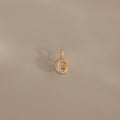 Diamond Pave Bubble Letter Charm Silver 18K Gold Plated