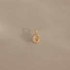 Diamond Pave Bubble Letter Charm Silver 18K Gold Plated