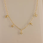 Seaside Charm Pearl Necklace Silver 18K Gold Plated