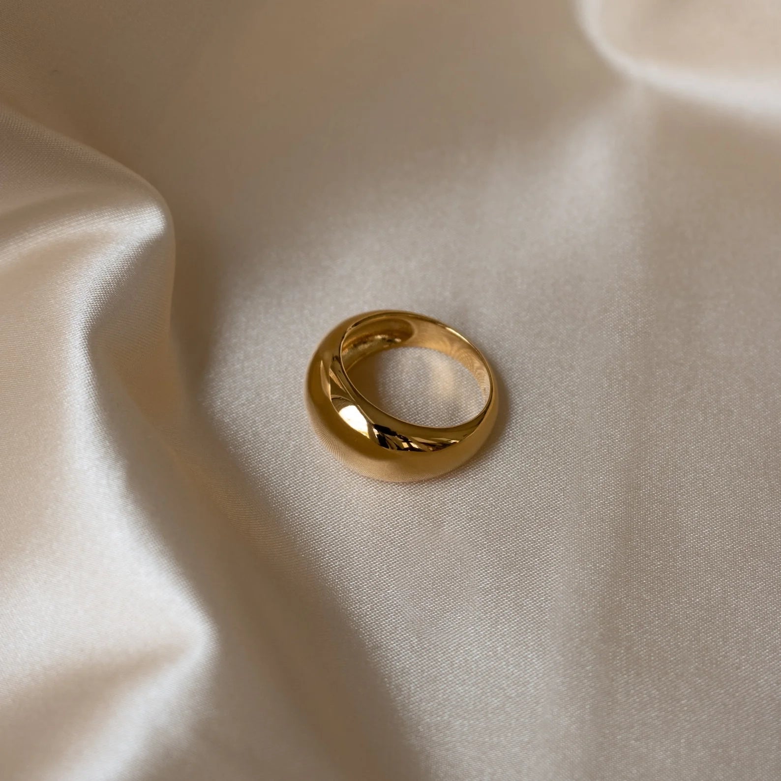 Bold Dome Ring Silver 18K Gold Plated