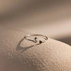 Bubble Initial Birthstone Ring Silver 18K Gold Plated