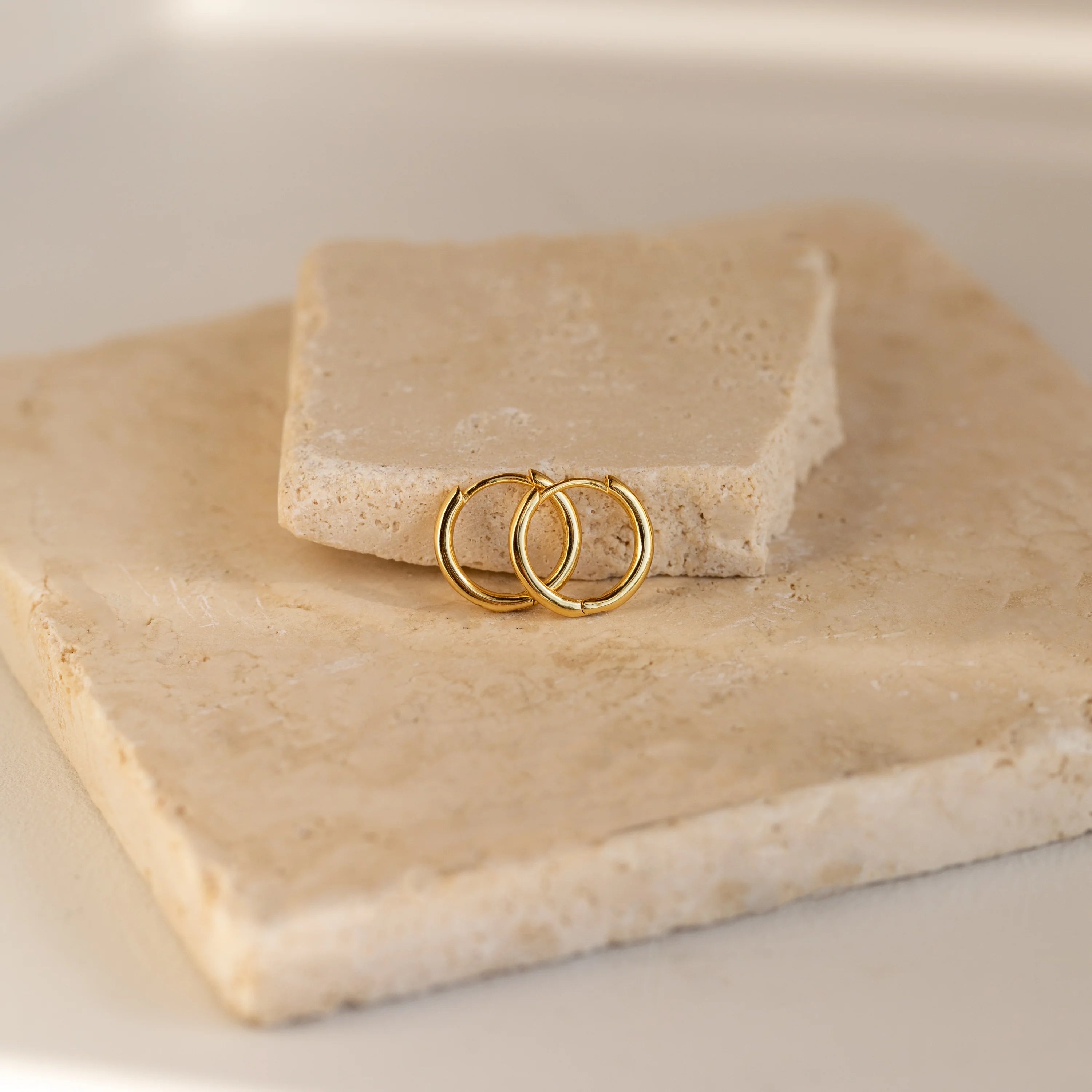 Small Bold Hoops  Silver 18K Gold Plated