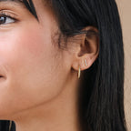 Diamond Pave Bar Studs Silver 18K Gold Plated