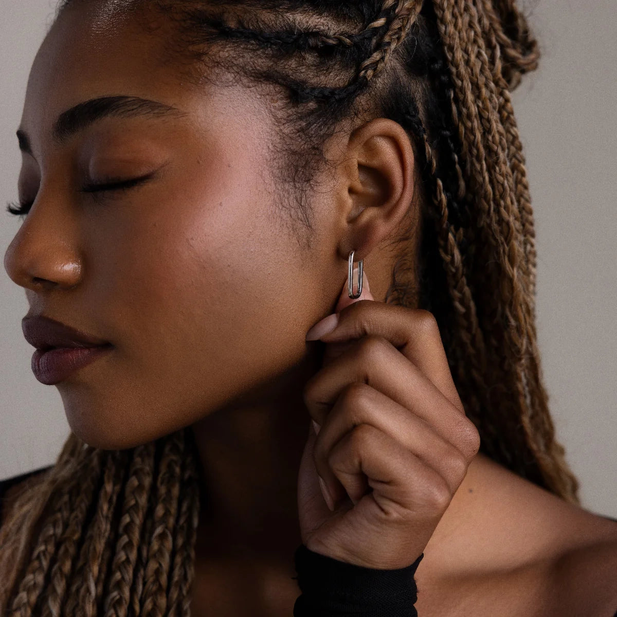 Nina Link Earrings Silver 18K Gold Plated