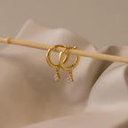 Ivy Birthstone Hoops Silver 18K Gold Plated