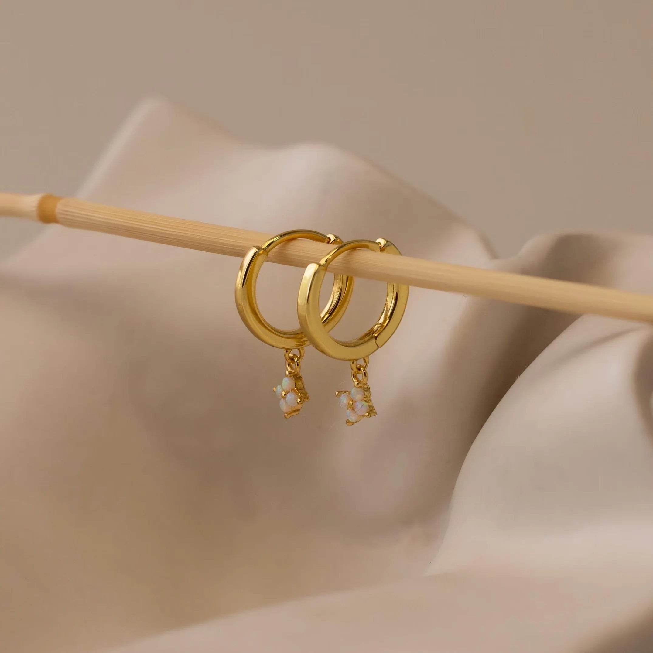 Ivy Birthstone Hoops Silver 18K Gold Plated