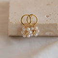 Flower Pearl Drop Earrings  Silver 18K Gold Plated