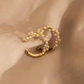Pearl Cluster Huggies Silver 18K Gold Plated