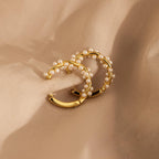 Pearl Cluster Huggies Silver 18K Gold Plated