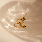 Peridot Earrings Set Silver 18K Gold Plated