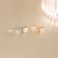 Princess Cut Opal Studs