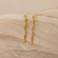 Marquise Diamond Drop Earrings Silver 18K Gold Plated