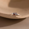 Toi et Moi Baguette Name Ring Silver 18K Gold Plated