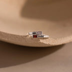 Toi et Moi Baguette Name Ring Silver 18K Gold Plated
