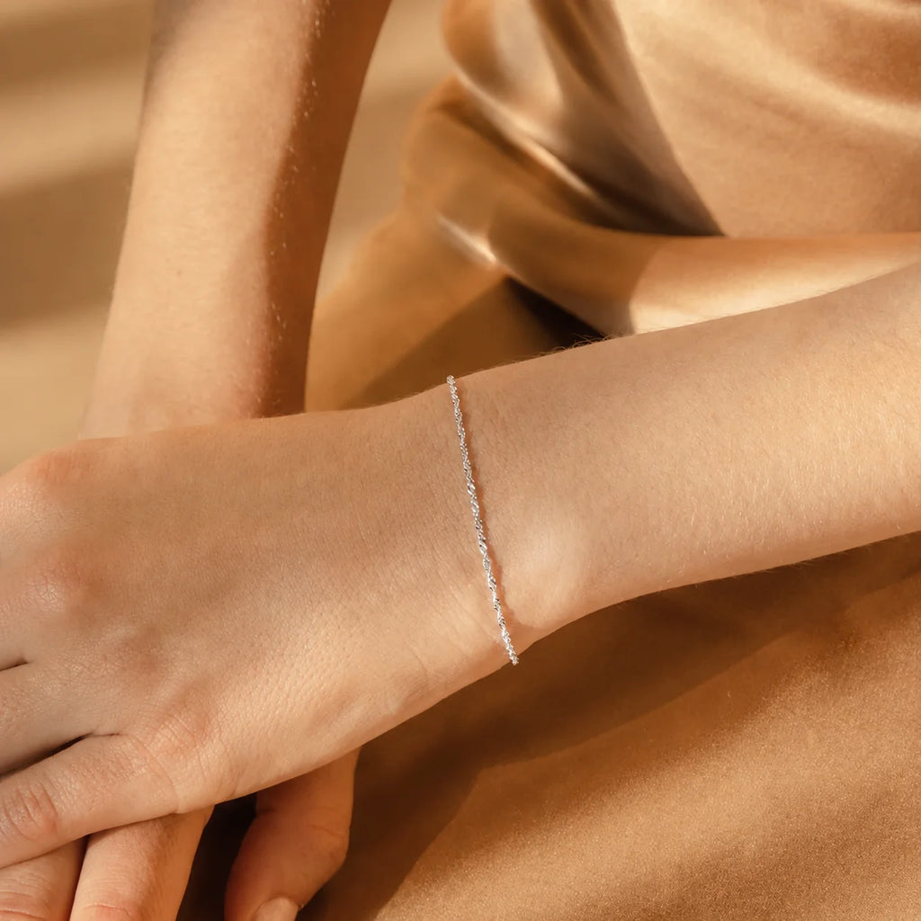 Delicate Singapore Twist Chain Bracelet