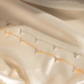 Diamond Cluster Charms Necklace Silver 18K Gold Plated