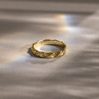 Diamond Wave Band Silver 18K Gold Plated