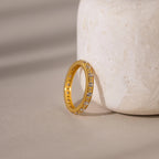 Diamond Eternity Ring Silver 18K Gold Plated