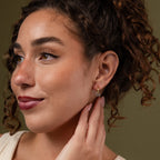 Mixed Metal Pave Hoops Silver 18K Gold Plated