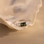 Diamond Agate Statement Ring  Silver 18K Gold Plated