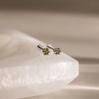 Peridot Flatback Studs Silver 18K Gold Plated