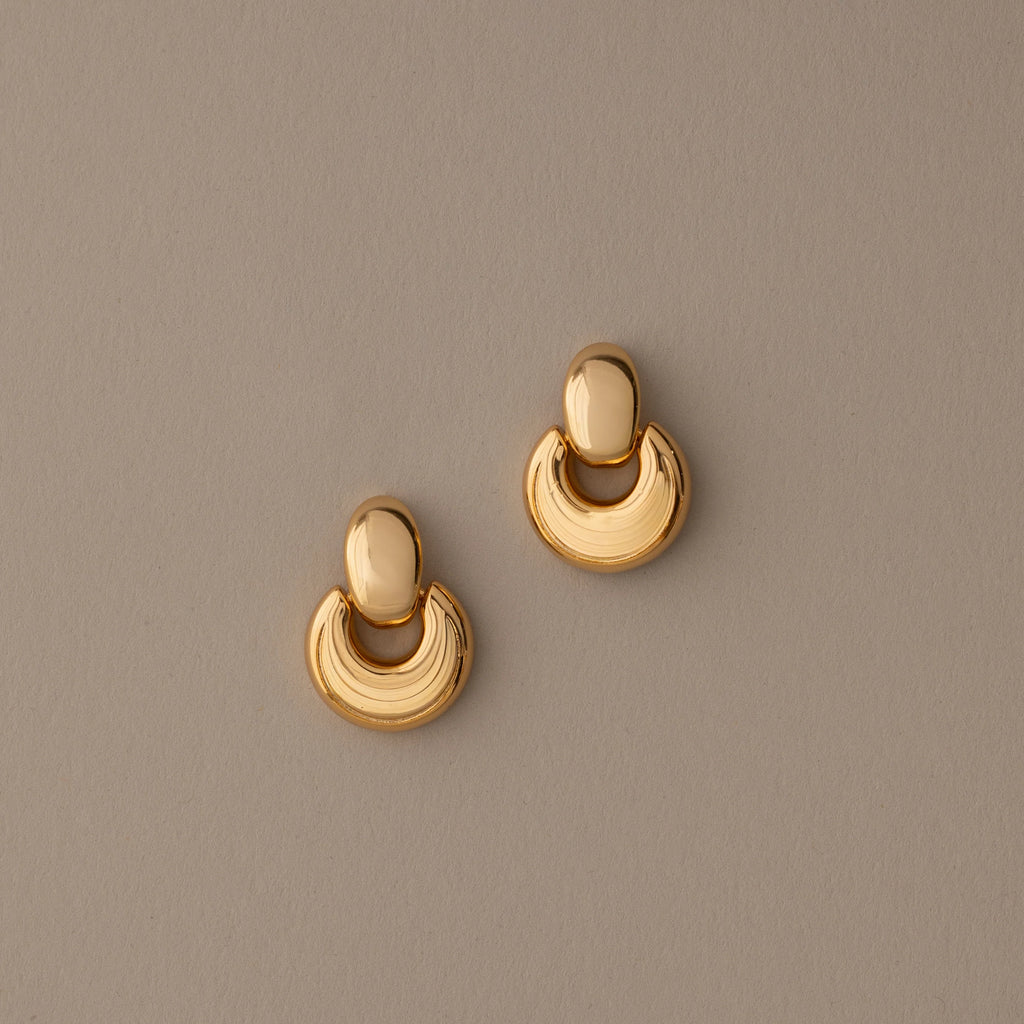 Eclipse Dome Studs Silver 18K Gold Plated
